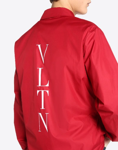Valentino "coach Jacket With Vltn Print   " Man Red Polyester 100% 46 In Red
