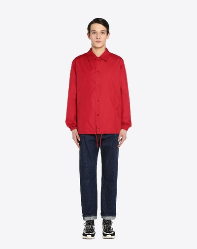 Valentino "coach Jacket With Vltn Print   " Man Red Polyester 100% 46 In Red