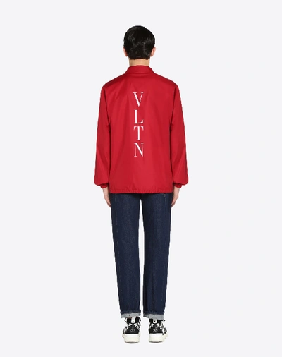 Valentino "coach Jacket With Vltn Print   " Man Red Polyester 100% 46 In Red