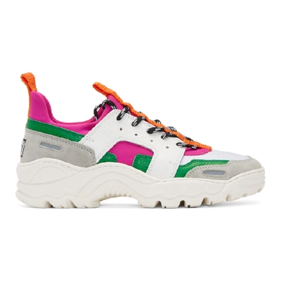 Shop Ami Alexandre Mattiussi Pink And White Neoprene Lucky 9 Sneakers In 650 Pink