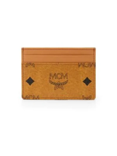Shop Mcm Heritage Card Case In Cognac