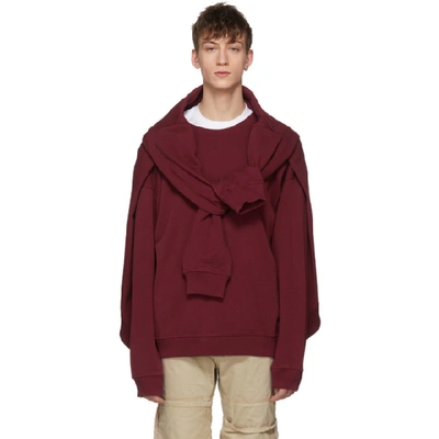 Shop Y/project Burgundy Four Sleeves Sweatshirt