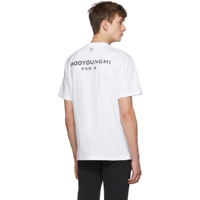 Shop Wooyoungmi White Back Logo T-shirt In 731w White