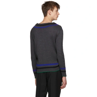 Shop Y/project Grey Layered V-neck Sweater In Black