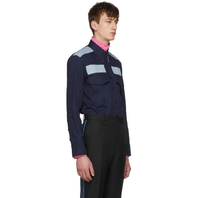 Shop Calvin Klein 205w39nyc Navy Workwear Pocket Shirt In 404 Marine