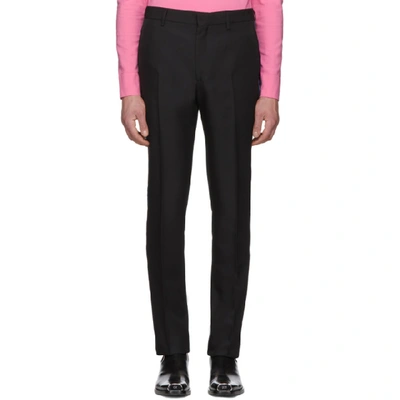 Shop Calvin Klein 205w39nyc Black Uniform Side Stripe Trousers