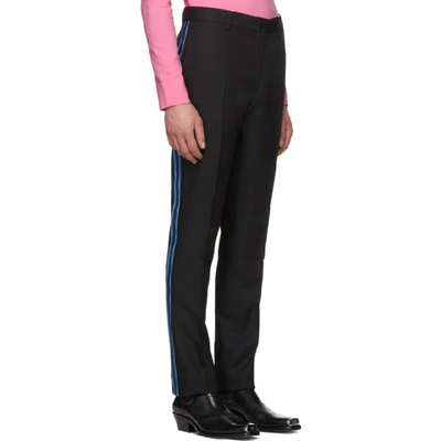Shop Calvin Klein 205w39nyc Black Uniform Side Stripe Trousers