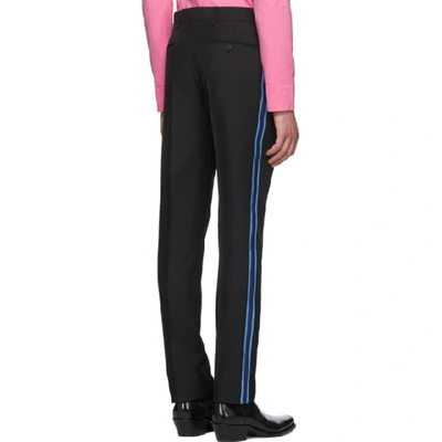Shop Calvin Klein 205w39nyc Black Uniform Side Stripe Trousers