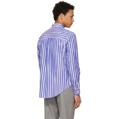 Shop Ami Alexandre Mattiussi Ssense Exclusive Blue And White Large Stripe Shirt In Bluewhite
