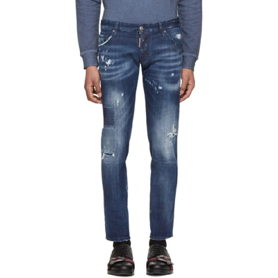 Shop Dsquared2 Navy Regular Clement Jeans In 470 Navy