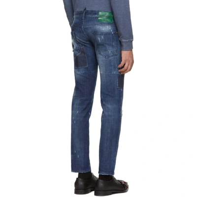 Shop Dsquared2 Navy Regular Clement Jeans In 470 Navy