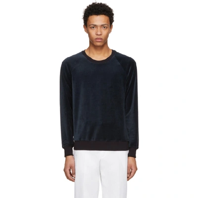 Shop 3.1 Phillip Lim / フィリップ リム 3.1 Phillip Lim Navy Velour Sweatshirt In Navy Na410