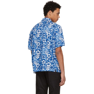 Shop Dsquared2 Blue Short Sleeve Ibisco Hawaiian Shirt In 004s Blue/w