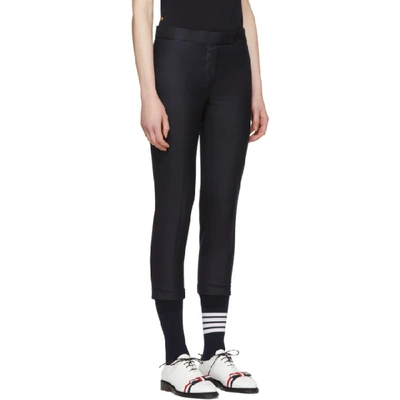 Shop Thom Browne Navy Low-rise Skinny Trousers In 415 Navy