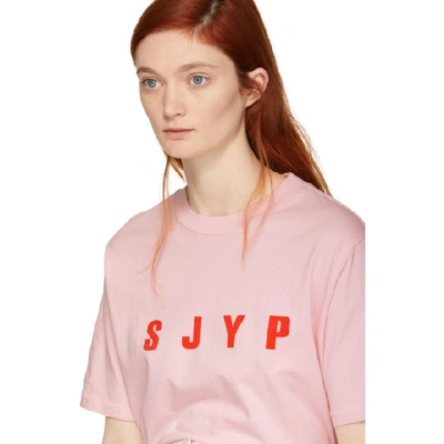 Shop Sjyp Pink Logo T-shirt In Pire Pink R