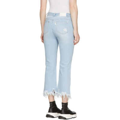 Shop Sjyp Blue Ripped Hem Jeans In 0033 Denim