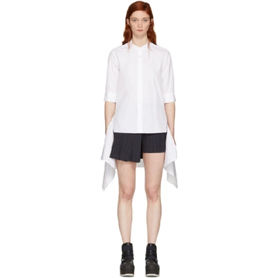 Shop Neil Barrett White Short Sleeve Fall Away Shirt In 03 White