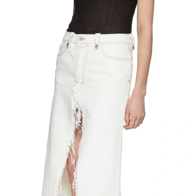 Shop Ben Taverniti Unravel Project Unravel White Rigid Denim Deconstructed Long Skirt