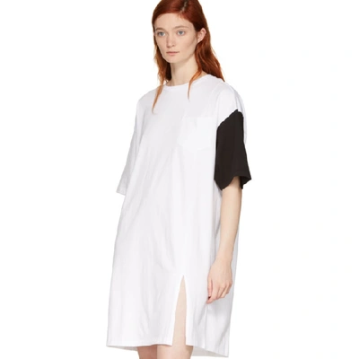 Shop Sjyp Ssense Exclusive White And Black California Club T-shirt Dress In 0090 Black