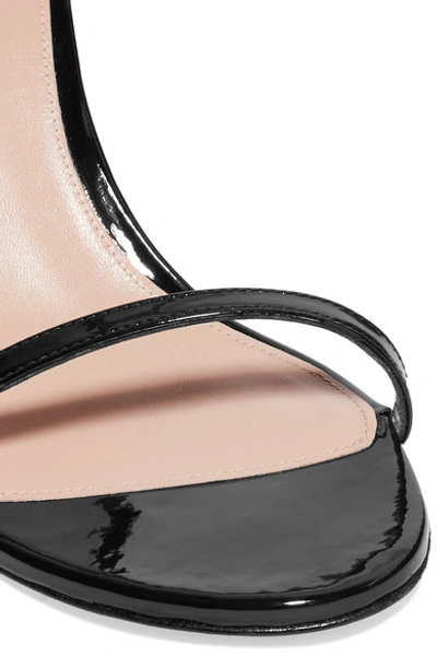 Shop Stuart Weitzman Nudist Patent-leather Sandals In Black