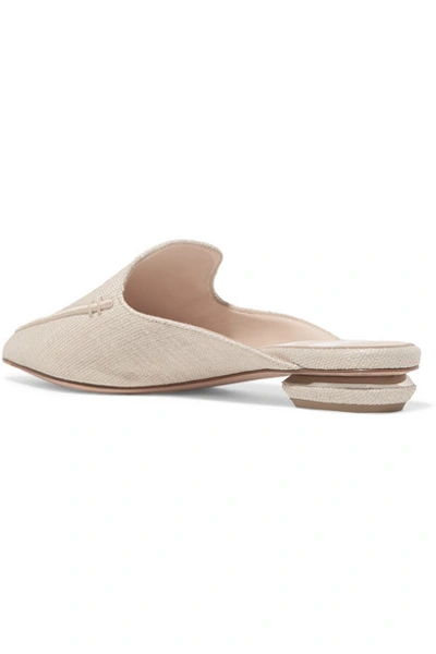 Shop Nicholas Kirkwood Beya Raffia Slippers In Neutral