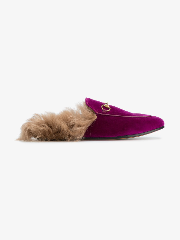 gucci princetown pink fur