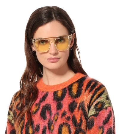 Shop Stella Mccartney Icy Ice Acetate Sunglasses In Yellow