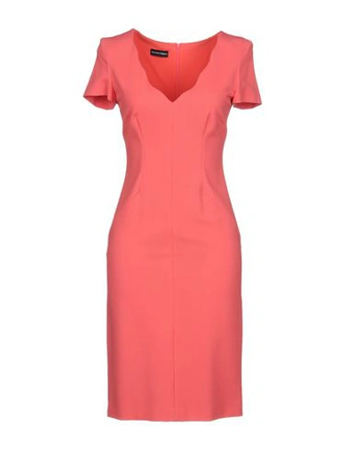 Shop Emporio Armani Short Dress In Coral