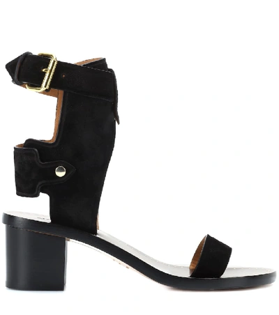Shop Isabel Marant Jaeryn Suede Sandals In Black