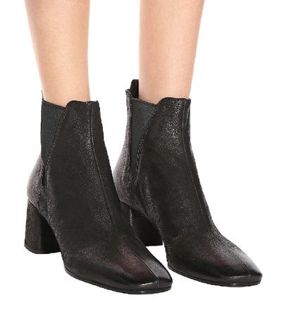 Shop Prada Leather Ankle Boots In Black