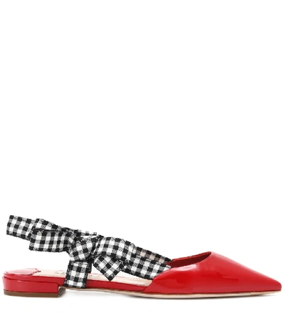 Shop Miu Miu Patent Leather Slippers In Red