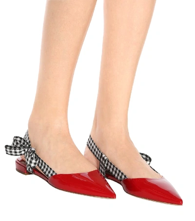 Shop Miu Miu Patent Leather Slippers In Red