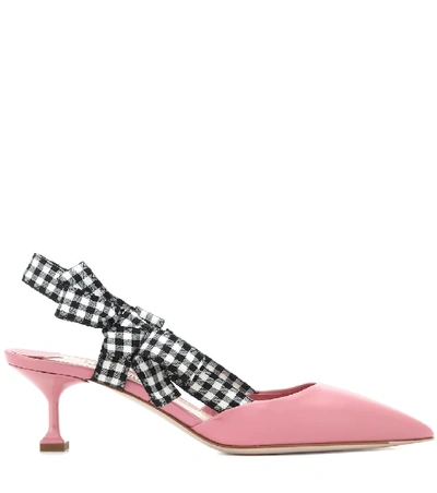 Shop Miu Miu Patent Leather Slingback Pumps In Pink