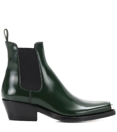 Calvin Klein 205w39nyc Green Claire 40 High Shine Leather Boots | ModeSens