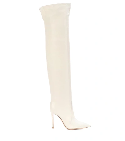 Shop Gianvito Rossi Rennes Leather Over-the-knee Boots In White