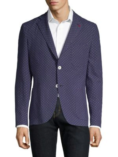 Shop Isaia Men's Polkadot Seersucker Blazer In Multi