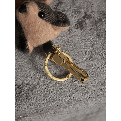 Shop Burberry Thomas Bear Charm In Check Cashmere In Camel