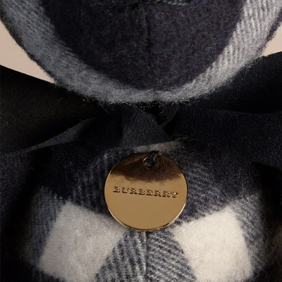 Shop Burberry Thomas Bear In Check Cashmere In Navy