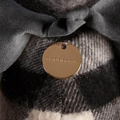 Shop Burberry Thomas Bear In Check Cashmere In Mid Grey