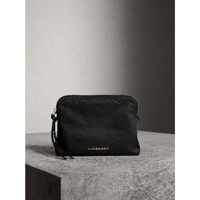 Shop Burberry Large Zip-top Technical Nylon Pouch In Black