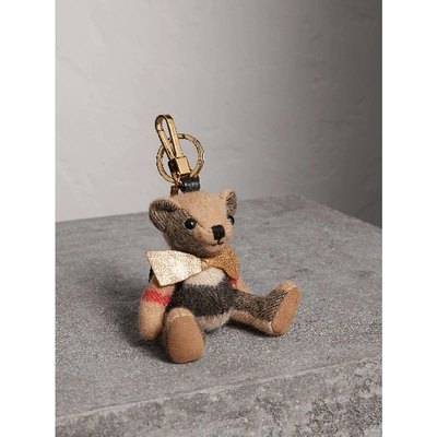 Shop Burberry Thomas Bear Charm With Rucksack In Camel