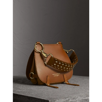 Shop Burberry The Bridle Bag In Leather And Alligator In Tan