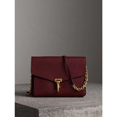 Shop Burberry Small Leather Crossbody Bag In Mahogany Red