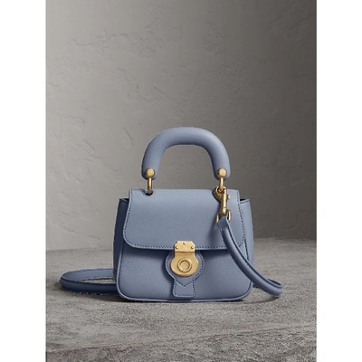 Shop Burberry The Mini Dk88 Top Handle Bag In Slate Blue