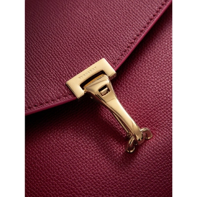 Shop Burberry Small Grainy Leather Crossbody Bag In Berry Pink