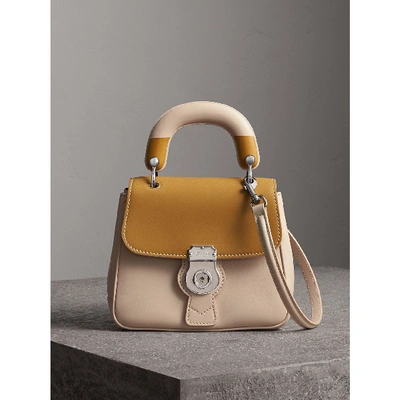 Burberry The Small Dk88 Top Handle Bag With Geometric Print In  Limestone/ochre Yellow | ModeSens