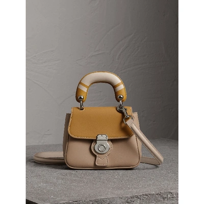 Burberry The Small Dk88 Top Handle Bag With Geometric Print In  Limestone/ochre Yellow | ModeSens