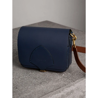 Shop Burberry The Square Satchel In Leather In Indigo