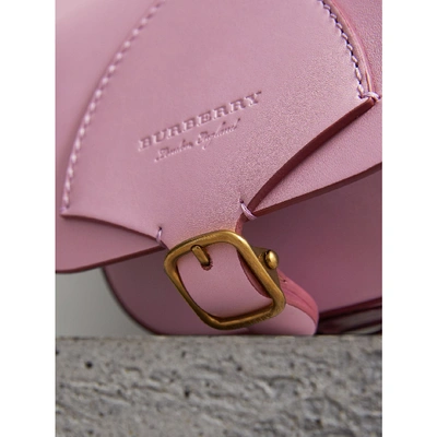 Shop Burberry The Satchel In Leather In Pale Lavender