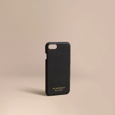 Shop Burberry Trench Leather Iphone 7 Case In Black